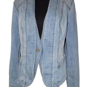 Light Blue Denim Blazer Style Jacket